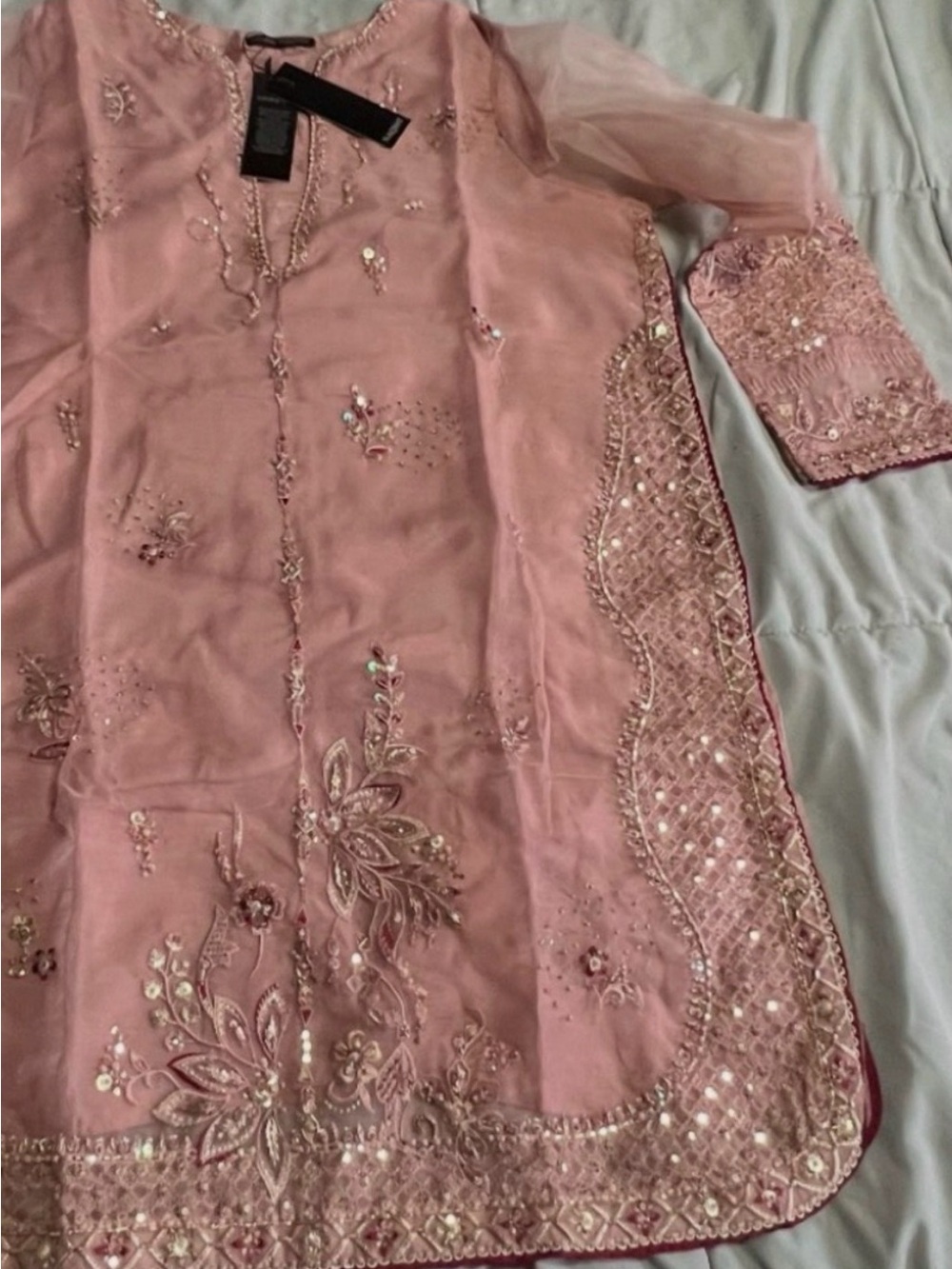 Embroidered Pink Women's Dress